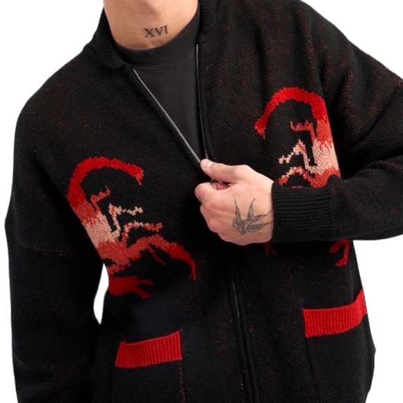 NWT SPIRIT JERSEY Wrath Scorpion Sweater Scorpio Loner Knit Zip Up Unisex Heavy - Picture 3 of 9